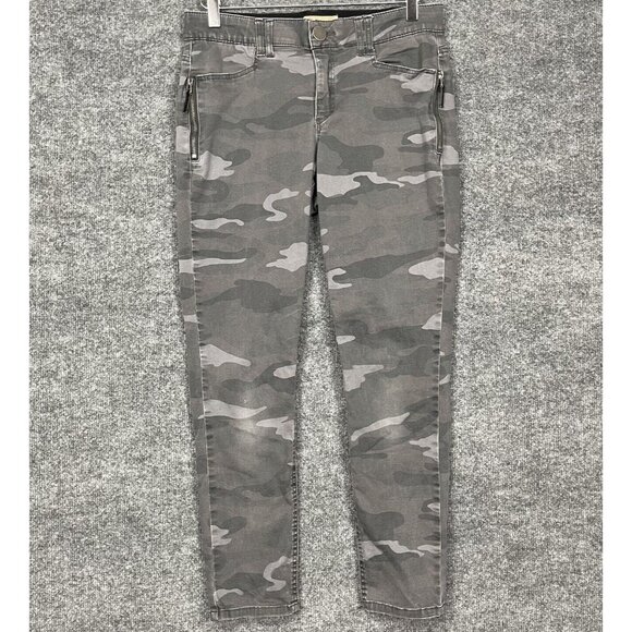 Democracy Pants Womens 8 Grey Camouflage Ab Solution Slimming Panel Skinny - Picture 2 of 16